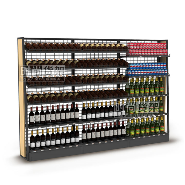 超市貨架_紅酒架 （網(wǎng)背板單面）